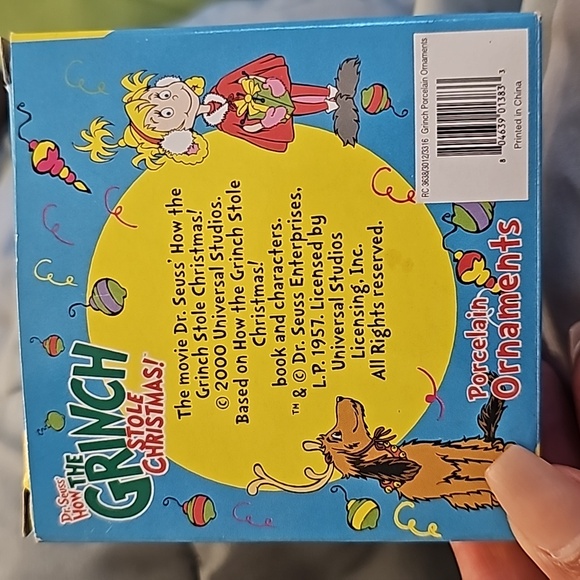 Two Dr Seuss How the Grinch Stole Christmas Ornaments Vintage 2000 - Picture 6 of 6